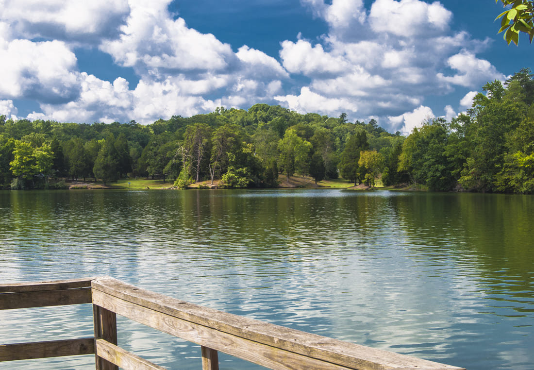 Beautiful lake in Clark Park in Oak Ridge, Tennessee