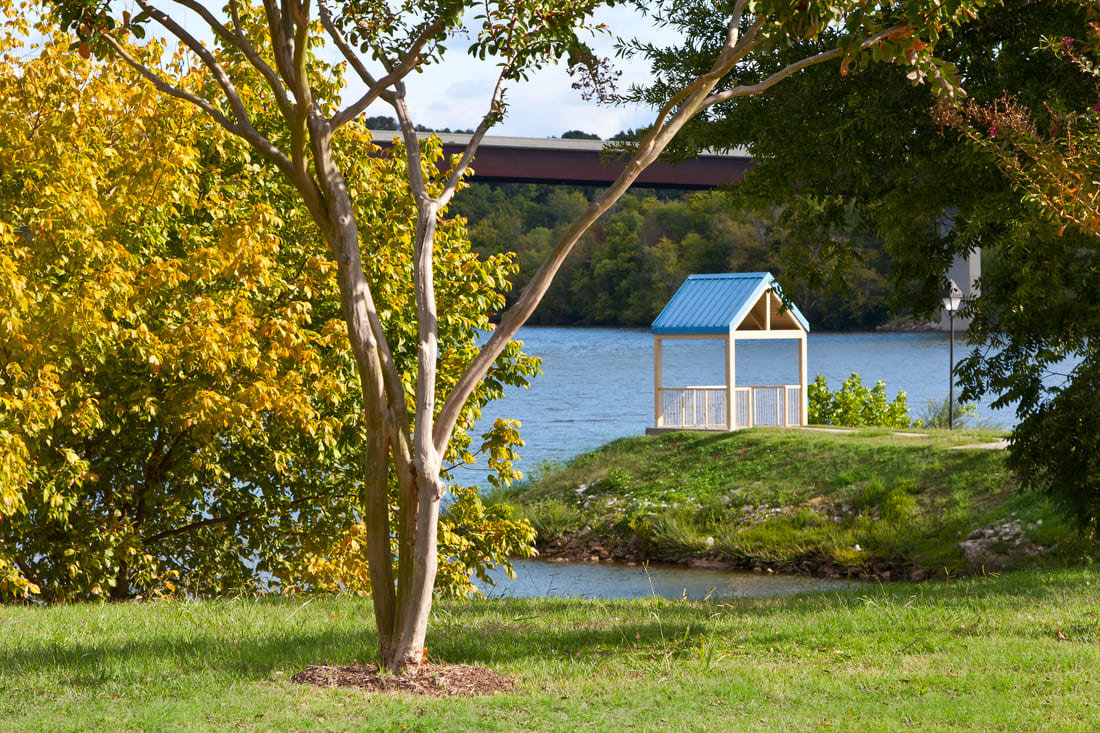 Gazebo on the river in Loudon, Tennessee